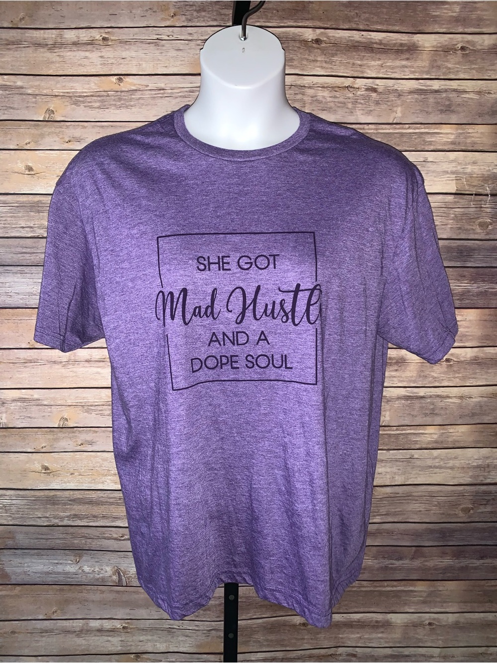 Purple Graphic Tee "She Got Mad Hustle" Size XL